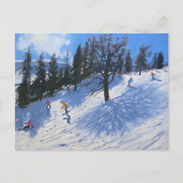 Spring skiers Verbier 2010 Postcard (Front)