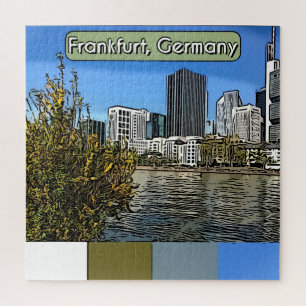 Spring Skyline of Frankfurt, Germany Jigsaw Puzzle