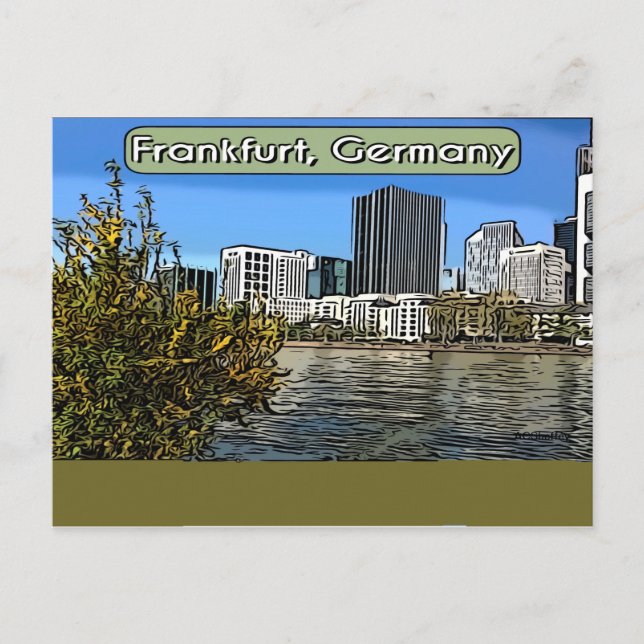 Spring Skyline of Frankfurt, Germany Postcard (Front)