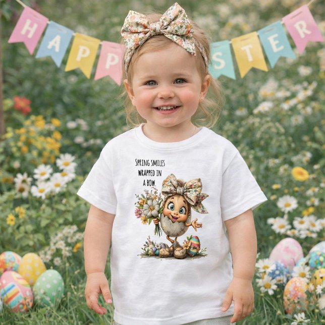 Spring Smiles Wrapped in a Bow Toddler T-Shirt (Creator Uploaded)