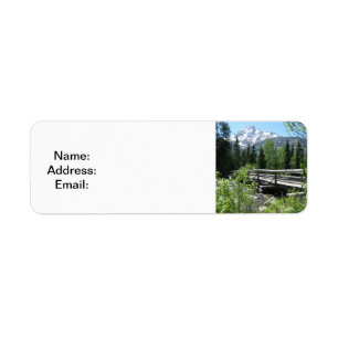 Spring Snow on Grand Tetons with Bridge over River Return Address Label