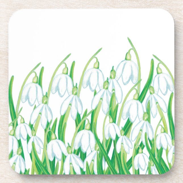 Spring Snowdrops  Coaster (Front)