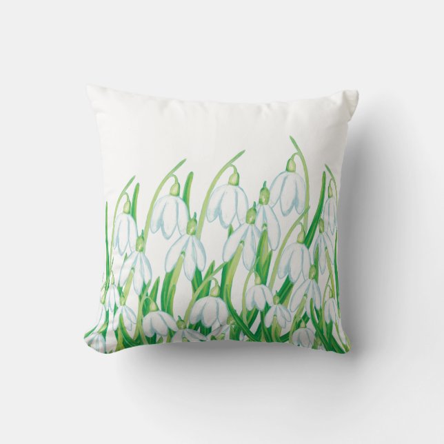 Spring Snowdrops  Cushion (Front)