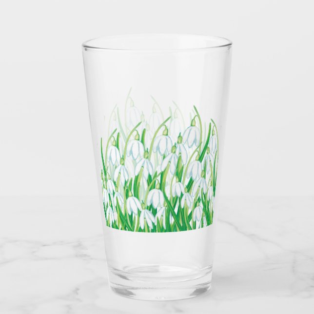Spring Snowdrops Galanthus Glass (Front)