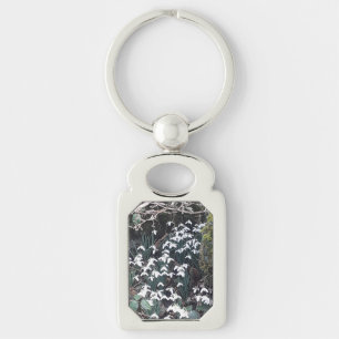 Spring Snowdrops Metal Key Ring