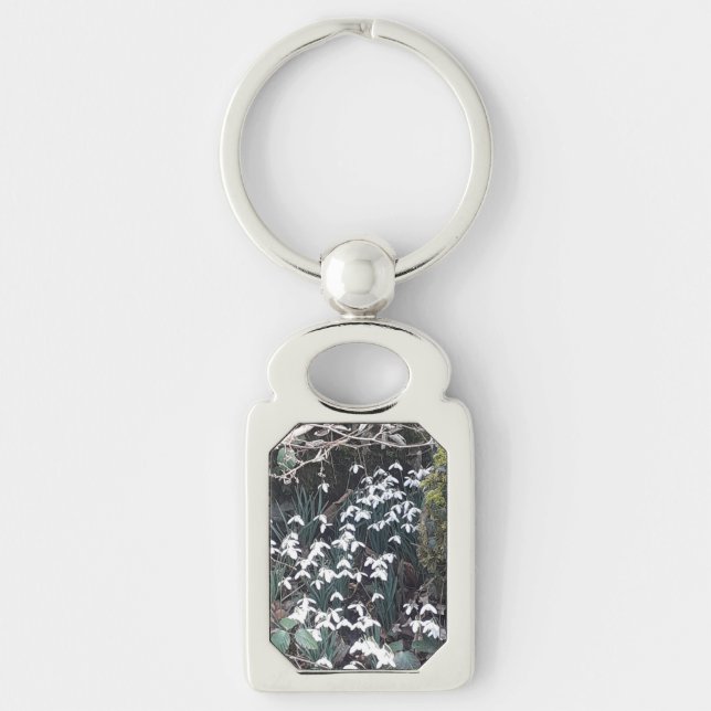 Spring Snowdrops Metal Key Ring (Front)