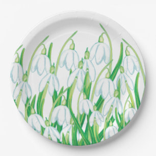 Spring Snowdrops Napkins Paper Plate