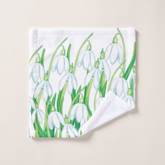 Spring Snowdrops  Wash Cloth (Wash Cloth)