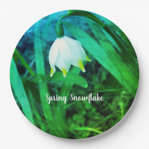 Spring Snowflake Leucojum vernum Flower  Paper Plate
