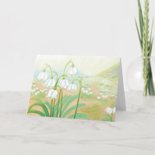 Spring Snowflake, Leucojum vernum Illustration   Card