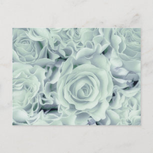 Spring Soft Green Roses + Satin Bouquet, template Postcard