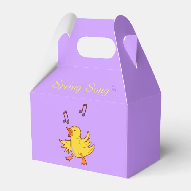 Spring Song Singing Chick Easter Gable Favour Box (Front Side)