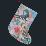 Spring Sparrows Painting Christmas Stocking<br><div class="desc">Watercolor - Courtship Christmas Stocking</div>