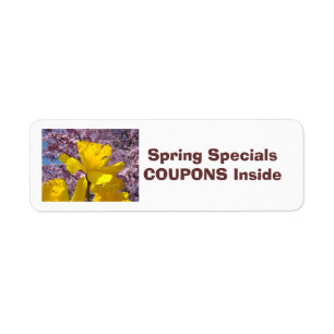 Spring Specials Label stickers COUPONS Inside