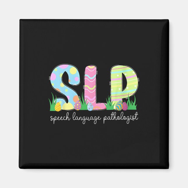 Spring Speech Language Pathologist Easter Bunny Sl Magnet (Front)