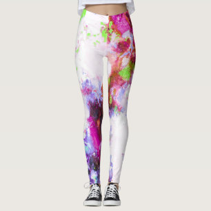 Spring Splash Colourful Abstract Artsy Alcohol Ink Leggings