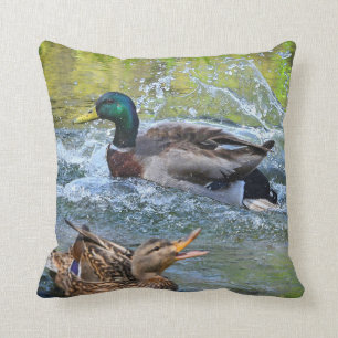 Spring Splash Mated Mallard Pair Ducks Cushion