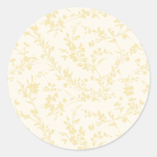 Spring Sprigs Buttercream - Neutral Classic Round Sticker