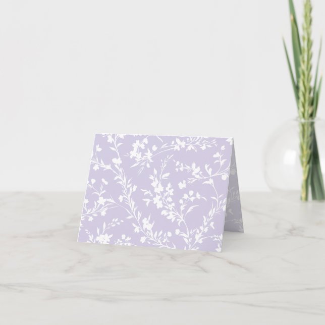 Spring Sprigs Neutral - Dusty Lavender Thank You Card (Front)