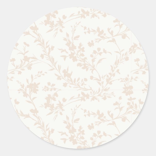 Spring Sprigs Soft Linen - Neutral Classic Round Sticker (Front)