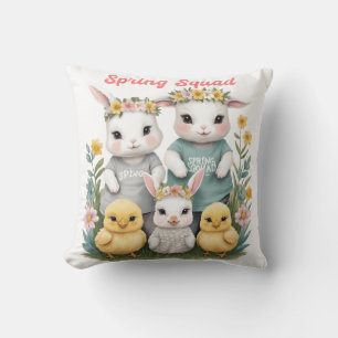 Spring Squad Cute Bunny & Chick Easter  Cushion