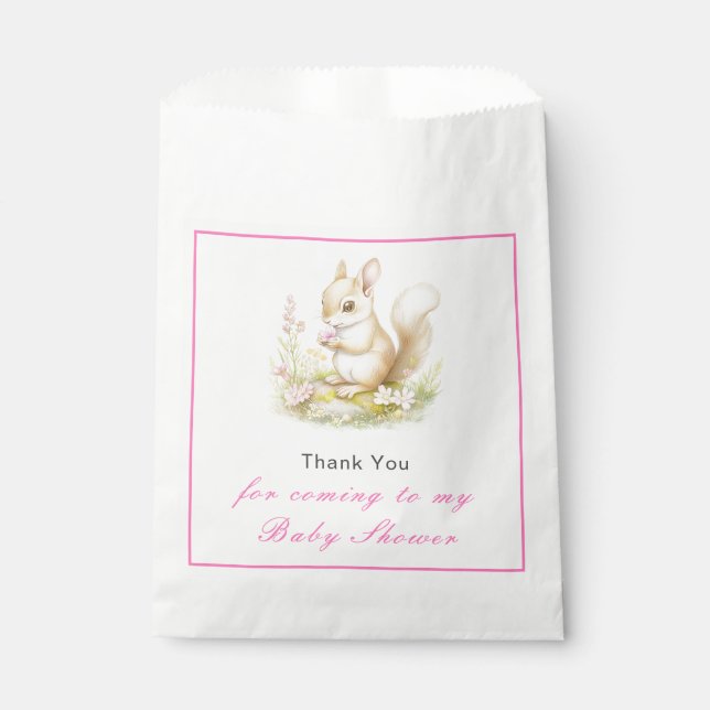 Spring Squirrel Baby Shower Favour Bag (Front)