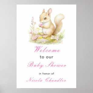 Spring Squirrel Baby Shower Poster
