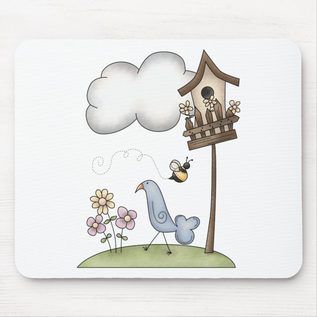 Spring Stuff · Birdhouse & Bird Mouse Pad (Front)