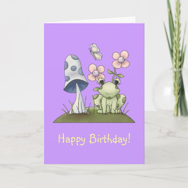 Spring Stuff · Frog & Mushroom Card (Front)