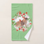Spring Style Easter Bunny and Red Floral Wreath