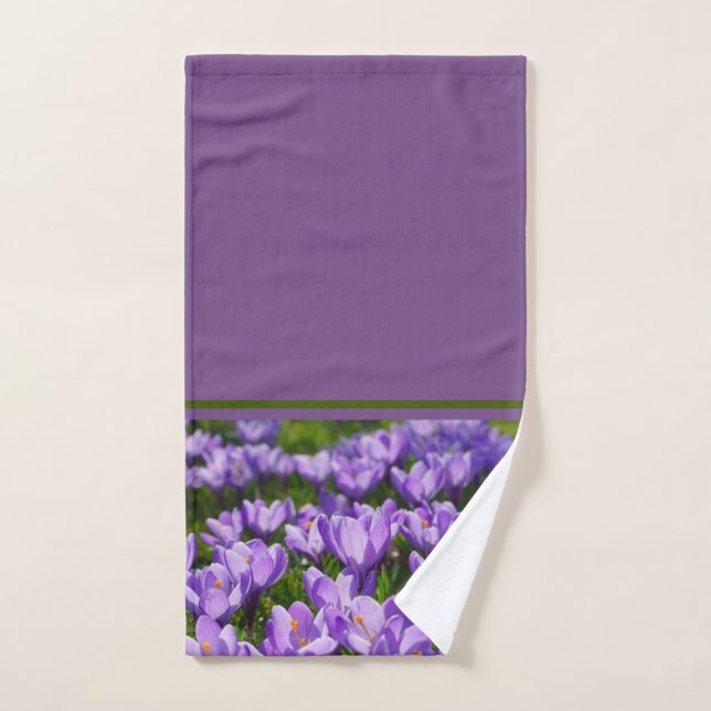 Spring Style Purple Crocus Bathroom Hand Towel (Hand Towel)