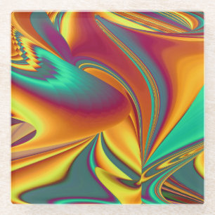 Spring Summer Autumn Flowers Magic Glass Coaster