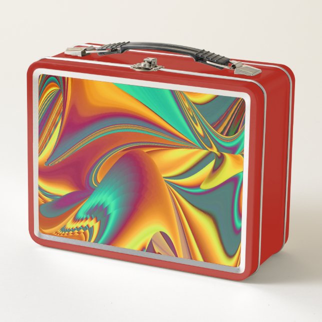 Spring Summer Autumn Flowers Magic Metal Lunch Box (Front)