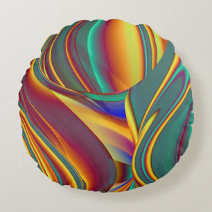 Spring Summer Autumn Flowers Magic Round Cushion