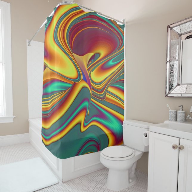 Spring Summer Autumn Flowers Magic Shower Curtain (In Situ)