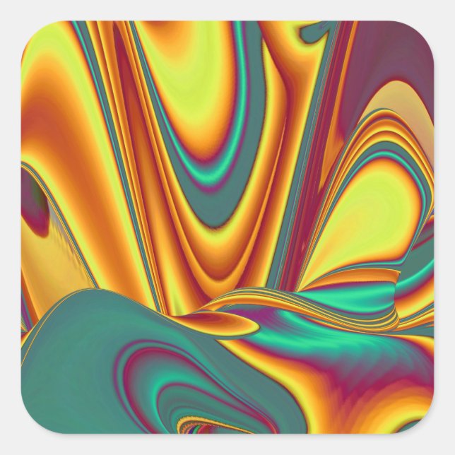 Spring Summer Autumn Flowers Magic Square Sticker (Front)