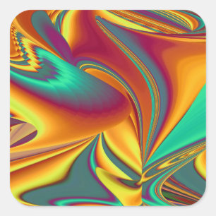 Spring Summer Autumn Flowers Magic Square Sticker