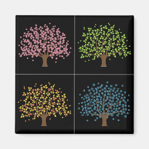 Spring Summer Autumn Winter Tree Magnet