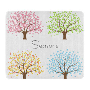 Spring Summer Autumn Winter Trees Cutting Board