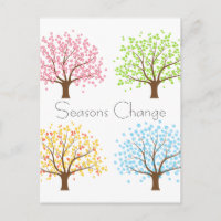 Spring Summer Autumn Winter Trees Postcard
