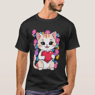 Spring Summer Cat Cat Summer Time Kitten Heart Hea T-Shirt