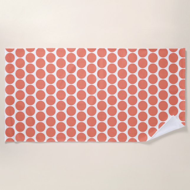 Spring Summer Colour Peach Pink Beach Towel (Front)