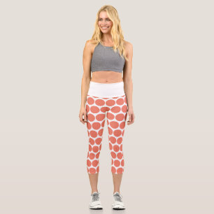 Spring Summer Colour Peach Pink Capri Leggings