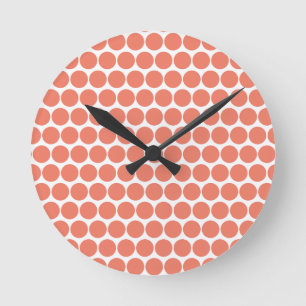 Spring Summer Colour Peach Pink Round Clock
