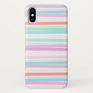 Spring summer colours in stripes iPhone x case