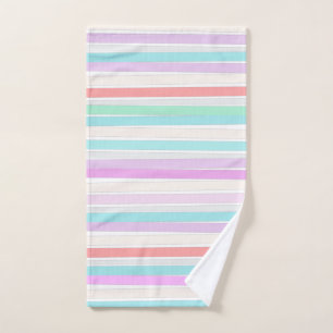 Spring summer colours in stripes hand towel