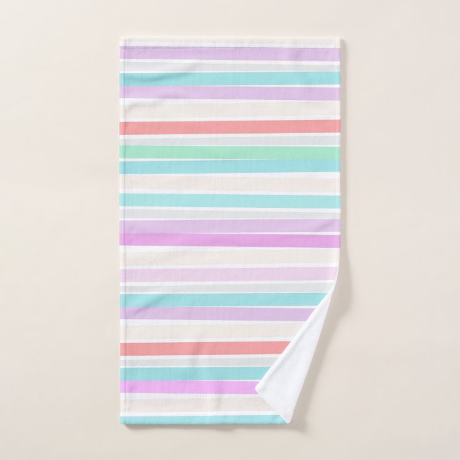 Spring summer colours in stripes hand towel (Hand Towel)