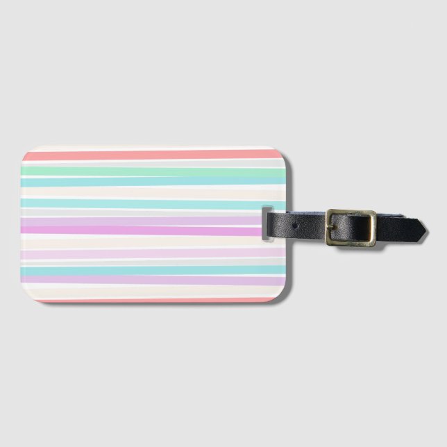 Spring summer colours in stripes luggage tag (Front Horizontal)