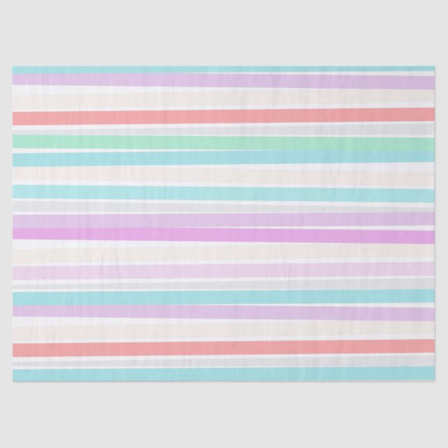 Spring summer colours in stripes tissue paper (Front)