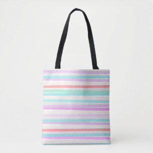 Spring summer colours in stripes tote bag